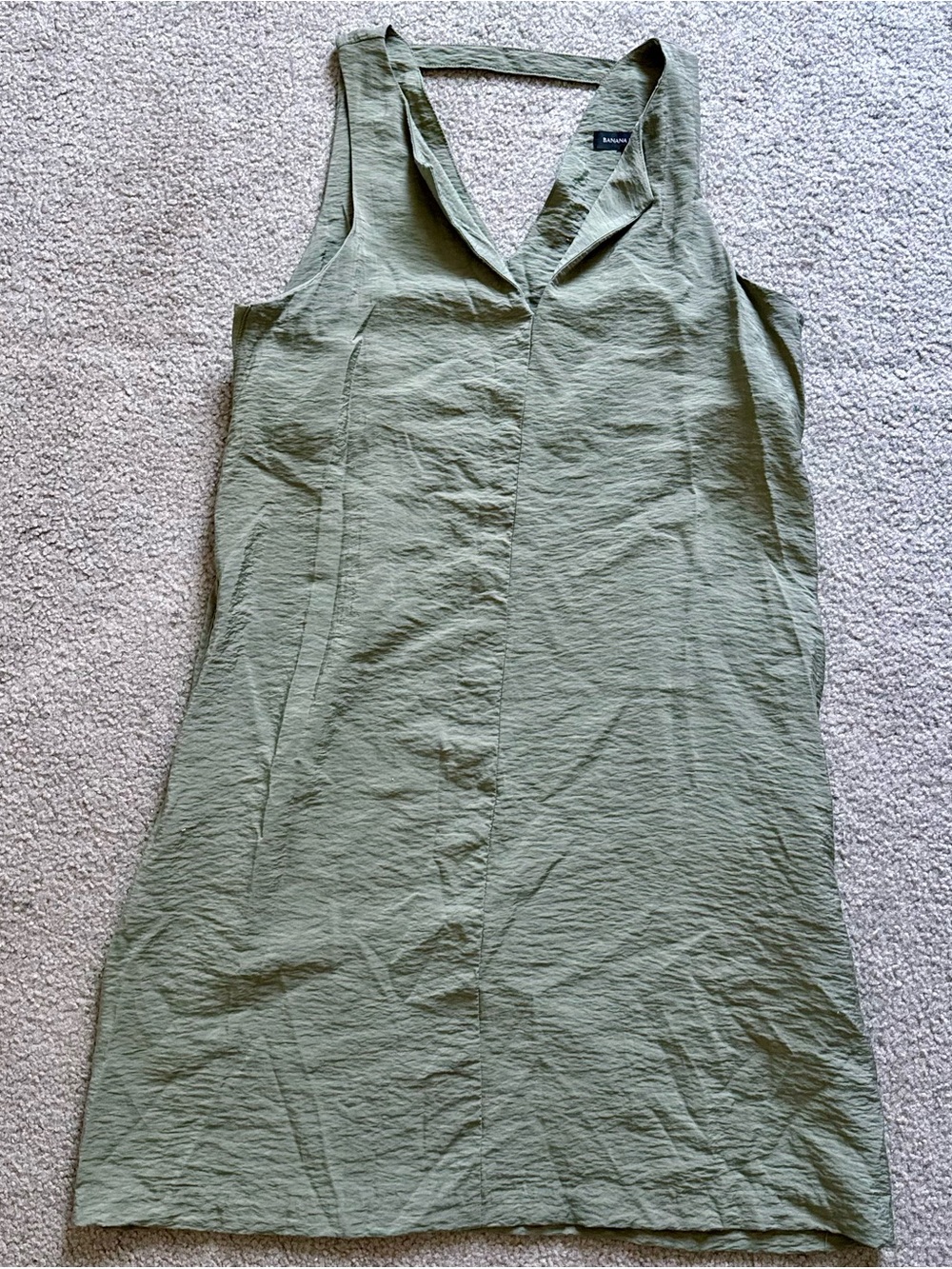 Banana Republic Women’s Medium Sleeveless Dress Olive Green Pockets
